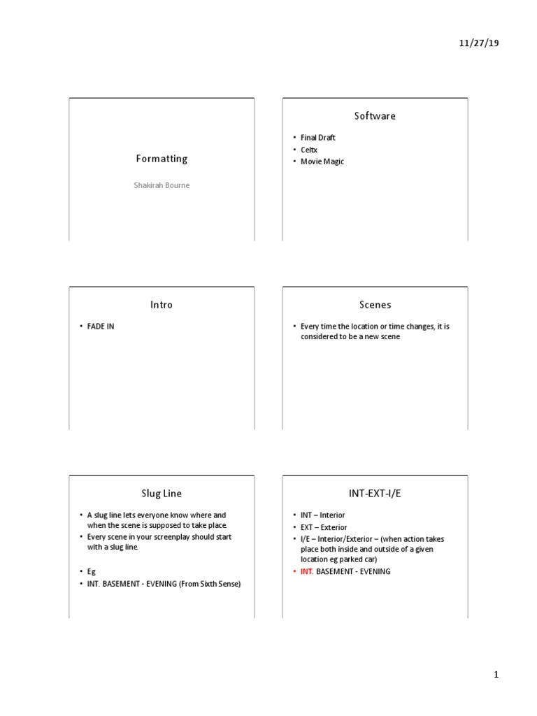 Rewriting Formatting PDF Screenplay