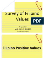 Survey of Filipino Values: Mar John A. Gallego