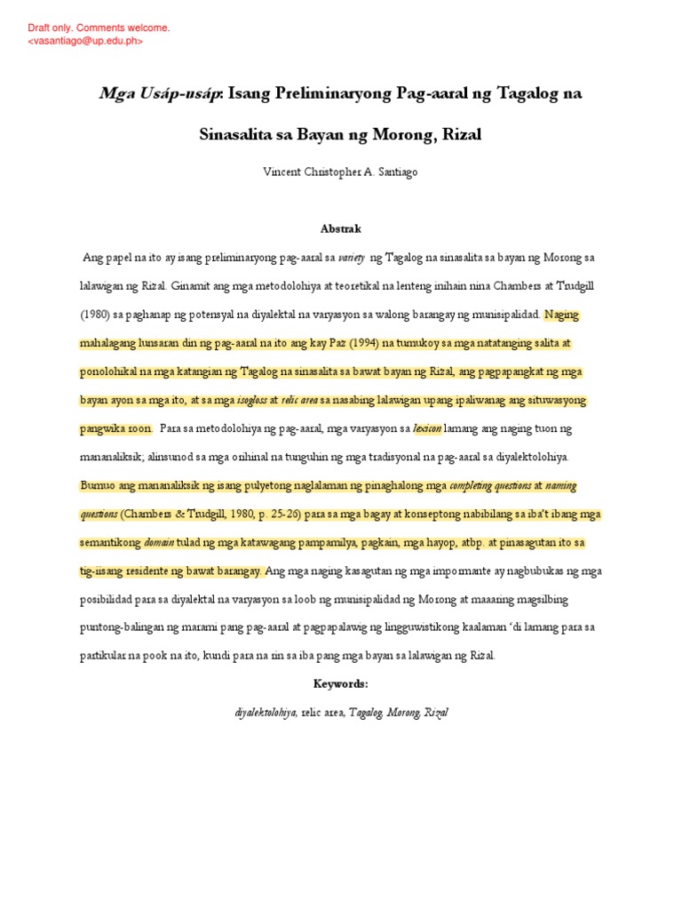 Mga Usap Usap Isang Preliminaryong Pag A PDF