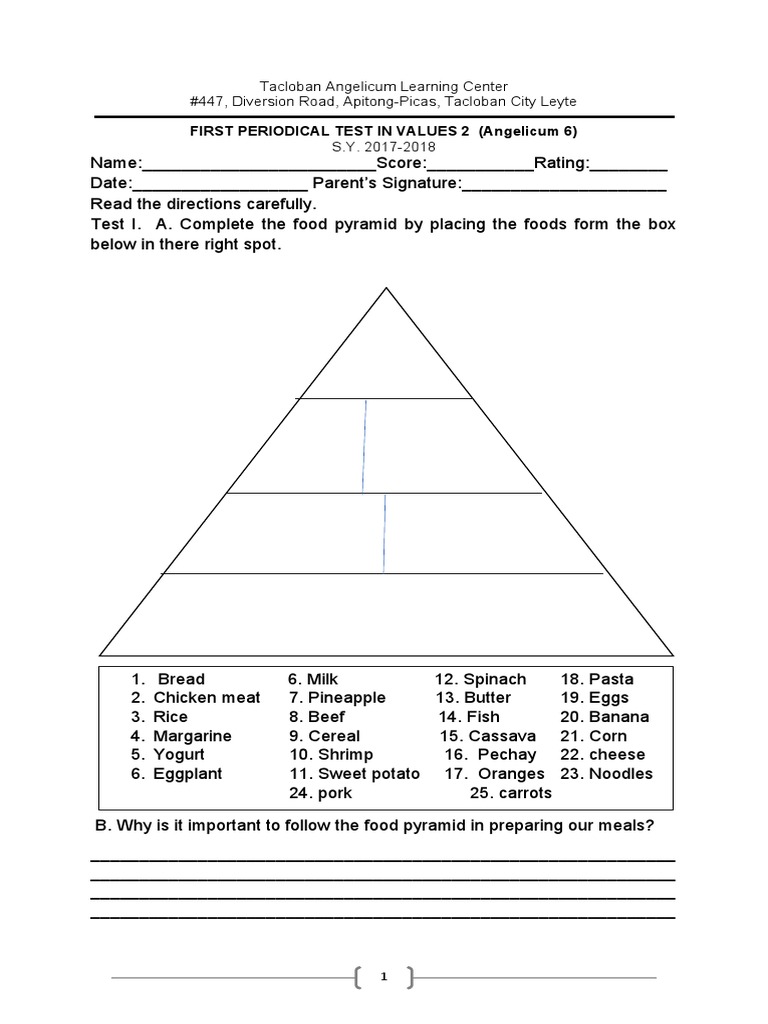Angelicum learning center values test review pdf foods cooking