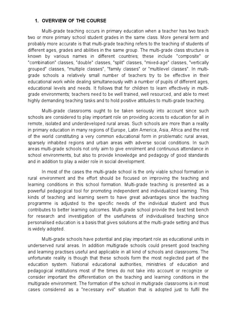 Multigrade Classroom Pdf Schools Teachers