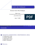 Conjuntos Generadores e Independencia Lineal