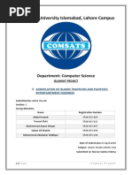 COMSATS University Islamabad, Lahore Campus Department: Computer Science ISLAMIAT PROJECT ANNIHILATION OF ISLAMIC TRADITIONS AND PAKISTANI ENTERTAINTMENT CHANNELS