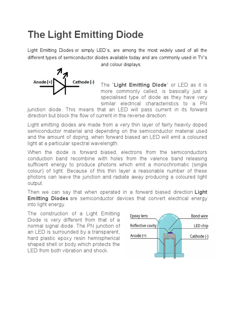 The Light Emitting Diode | PDF | P–N Junction | Diode