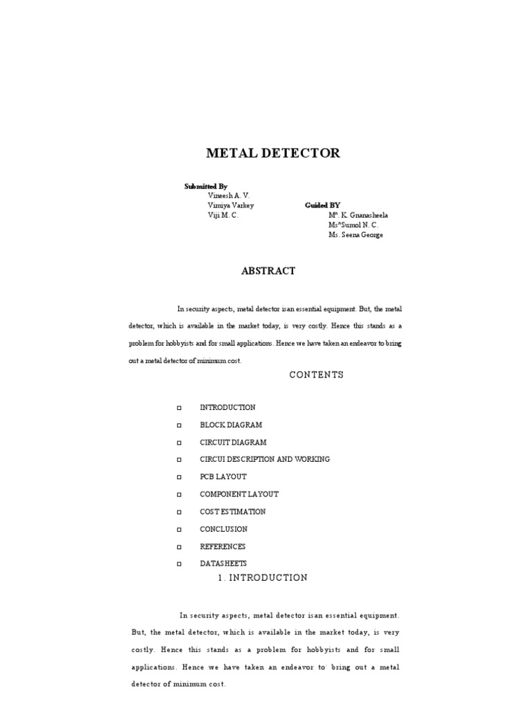 Metal Detector | PDF