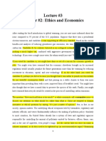 Lecture #3 Chapter #2: Ethics and Economics