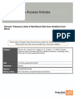 Osmotic Tolerance Limits of Red Blood Cells From Umbilical Cord Blood