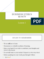 Business Ethics Lesson 1