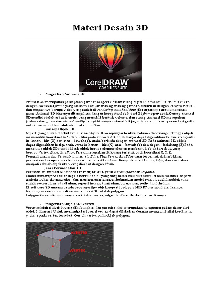 Pengertian dan Komponen Objek 3D | PDF | Metode & Bahan Ajar