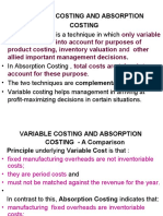 Variable Costing and Absorption Costing