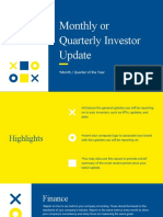 Blue and Yellow Geometric Investor Update Presentation