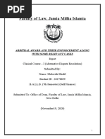 Faculty of Law, Jamia Millia Islamia: Arbitral Award and Their Enforcement Along With Some Relevant Cases