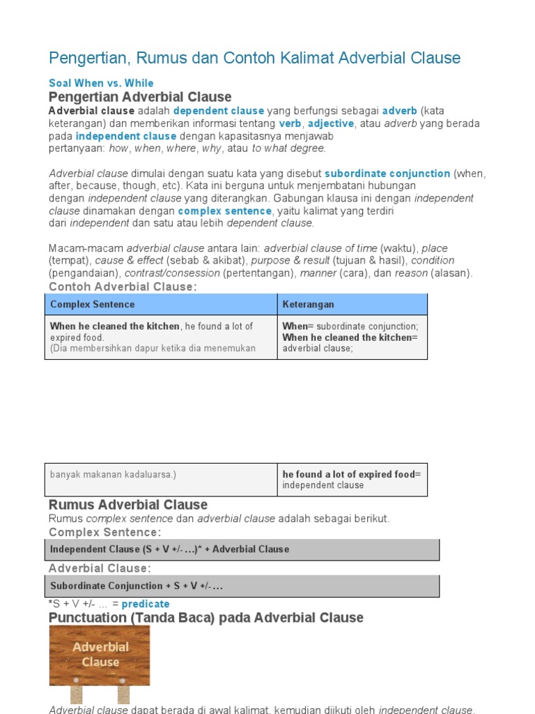 Adverb Clause Pdf