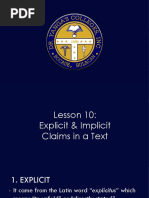 10 Explicit Implicit Claims in A Text