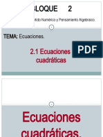 2.1 Ecuaciones Cuadráticas (Factorización)