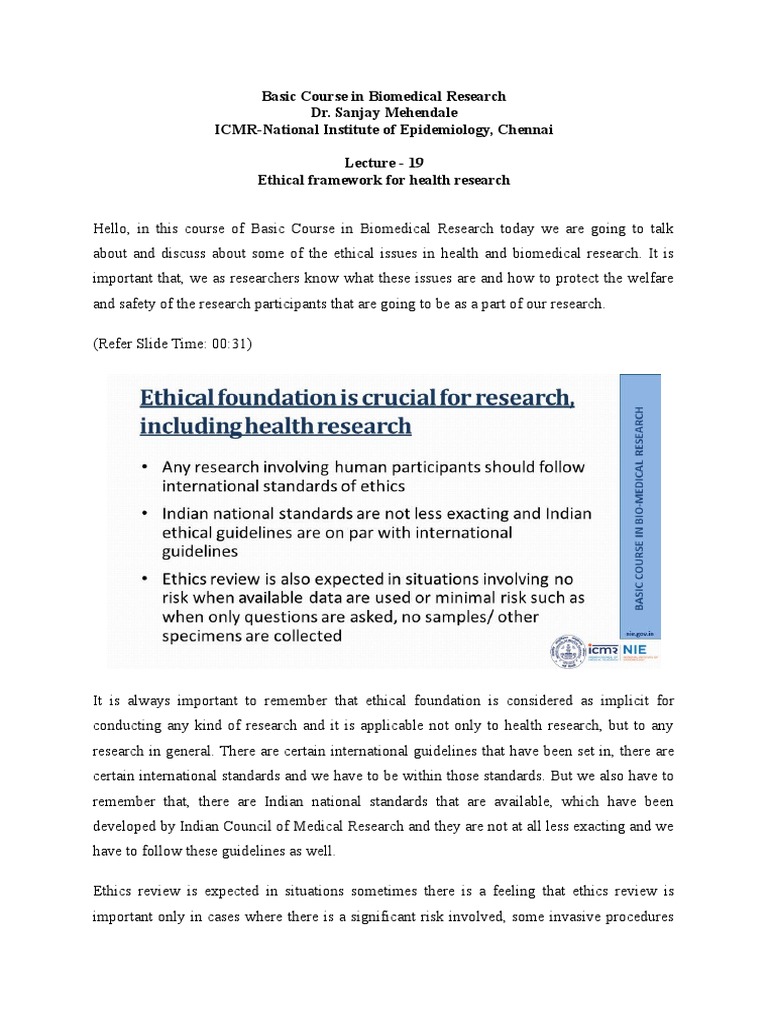 Ethical Framework in Biomedical Research | PDF | Informed Consent ...