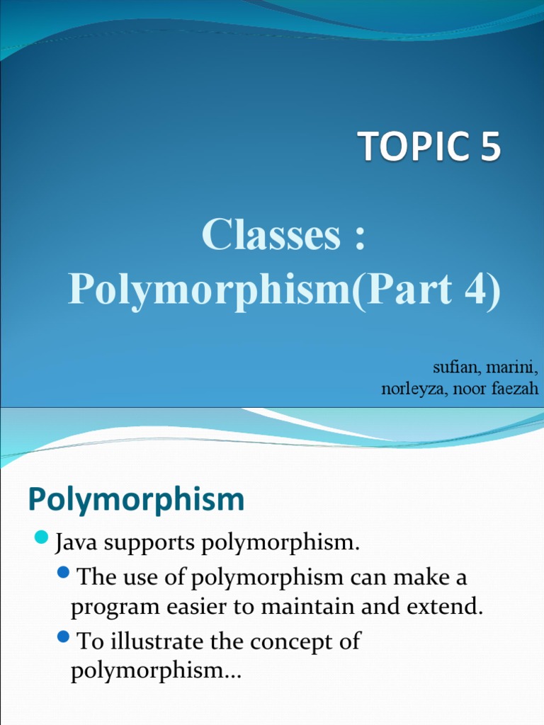 Understanding Java Polymorphism Concepts | PDF | Method (Computer ...