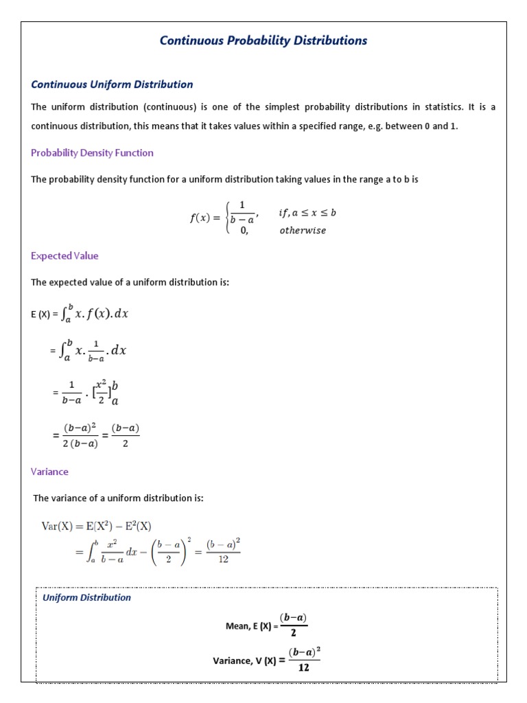 Continuous Probability Distribution | PDF | Probability Distribution ...