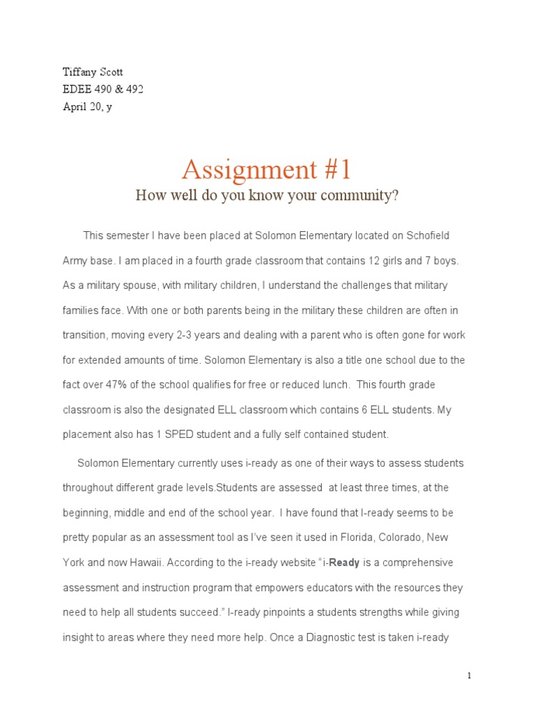 Edee 490 492 Assignment 1 | PDF | Mentorship | Differentiated Instruction