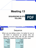 Meeting 13: Sequencing in Story Telling