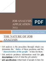 Job Analysis and Application