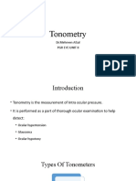 Tonometry: DR - Mehreen Afzal PGR Eye Unit Ii