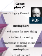 Two Metaphors, José Ortega y Gasset