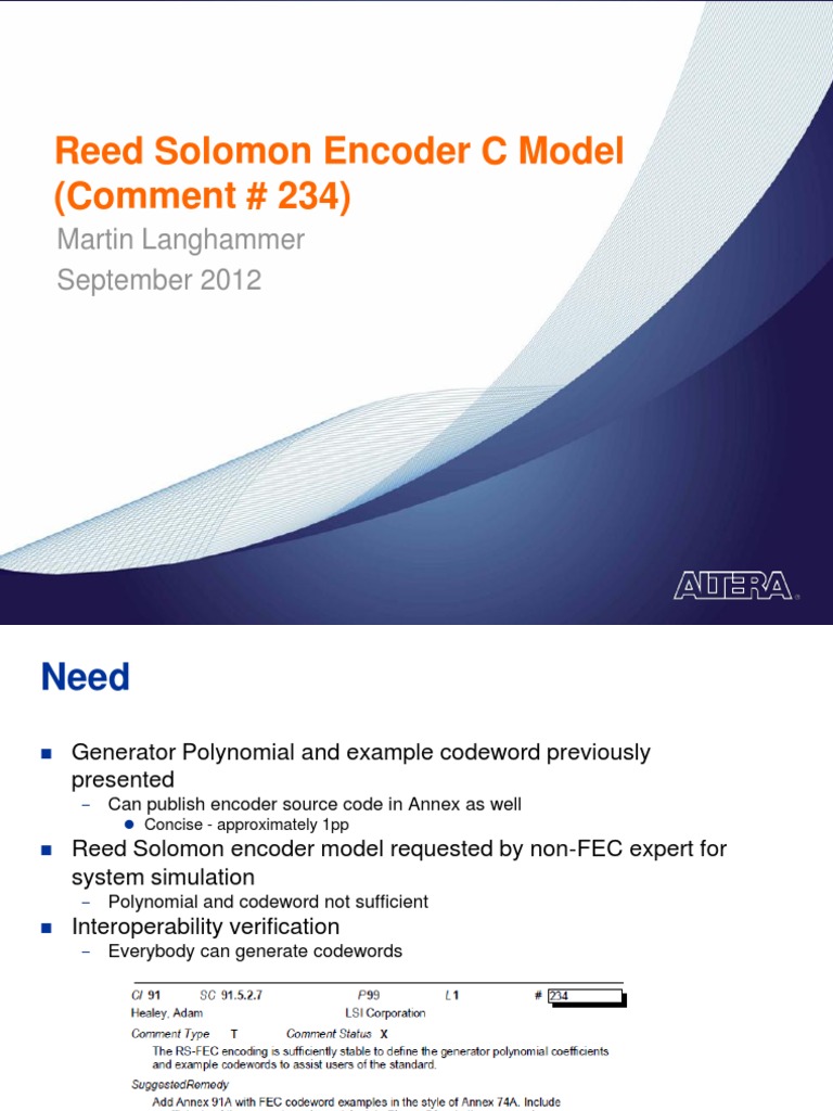 Reed Solomon Encoder C Model Overview | PDF | Software Engineering ...