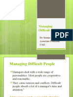 Managing Difficult People: Dr. Seema Arif Associate Professor UMT