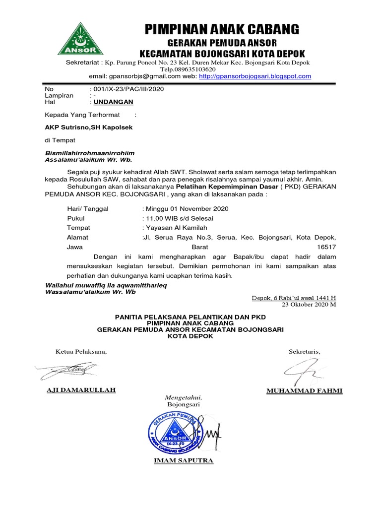 UNDANGAN Kapolsek | PDF
