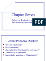 Chapter Seven: Gathering, Evaluating, and Documenting Information