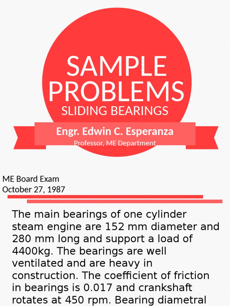 Lecture 1 Sample Problems Pdf Horsepower Bearing Mechanical