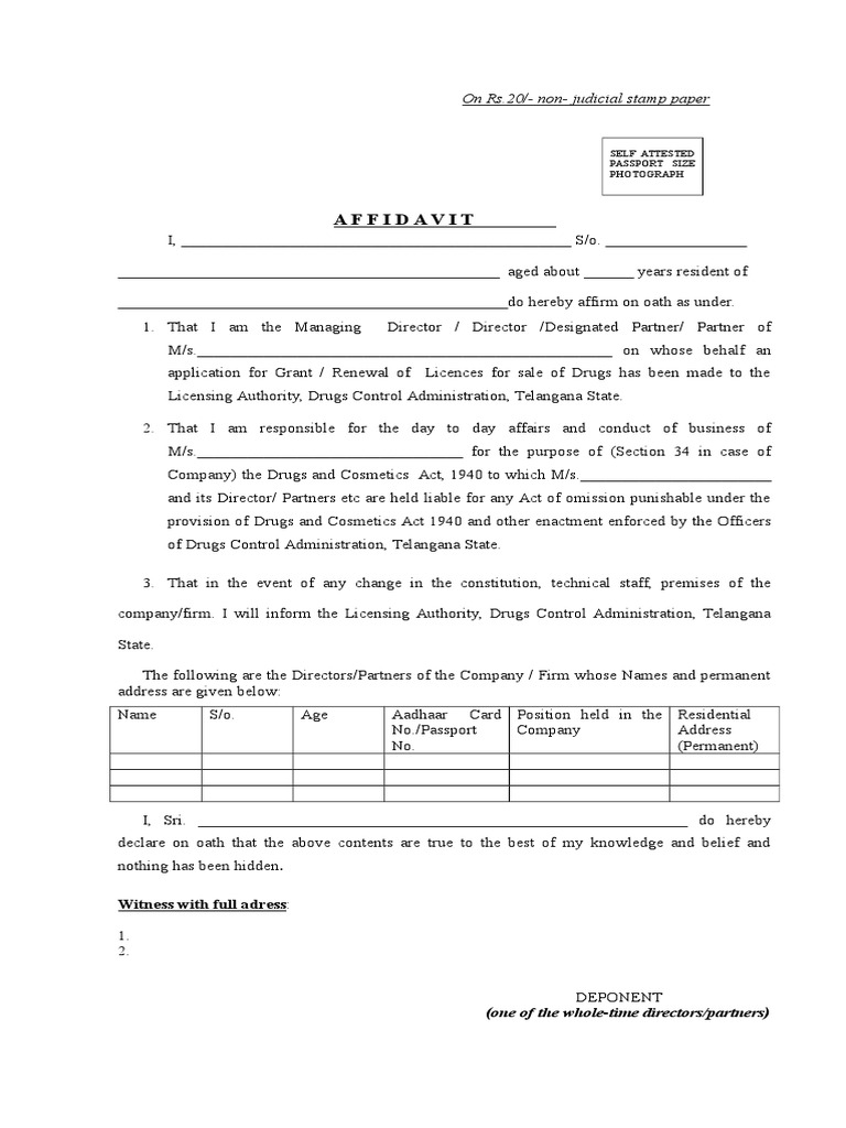 Affidavit: Witness With Full Adress | PDF | Chemist | Medical Device