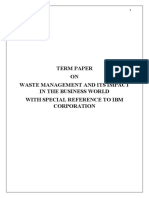 Term Paper ON Waste Management and Its Impact in The Business World With Special Reference To Ibm Corporation