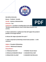 Assignment of Principle Marketing Subject