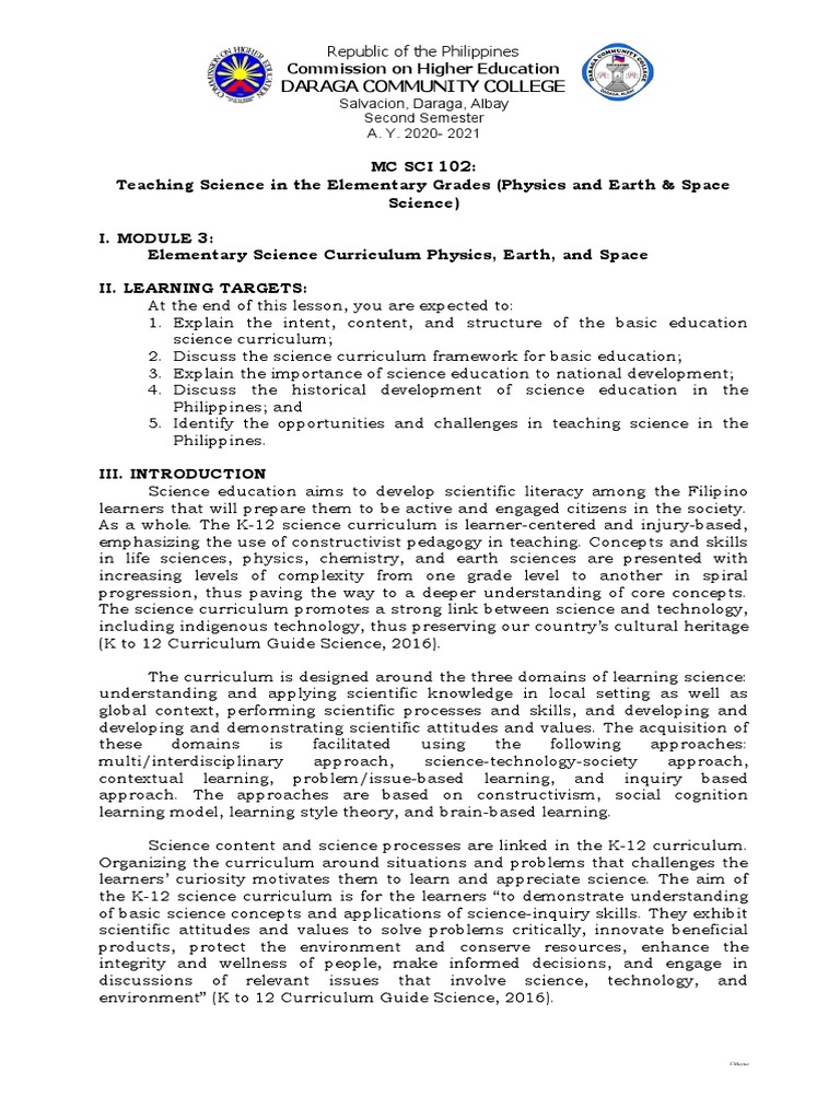 Elementary Science Curriculum Guide | PDF | Science Education | Curriculum