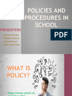 Policies and Procedures in School (Edu Leadership)