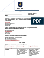 Quiz # 1: Name: Reg #: Due Date: 14-April-2021Semester