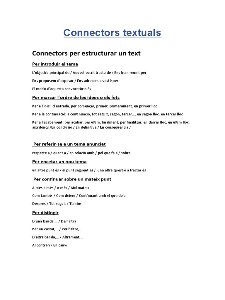 Connectors Textuals PDF