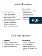 International Business: Advantages Disadvantages