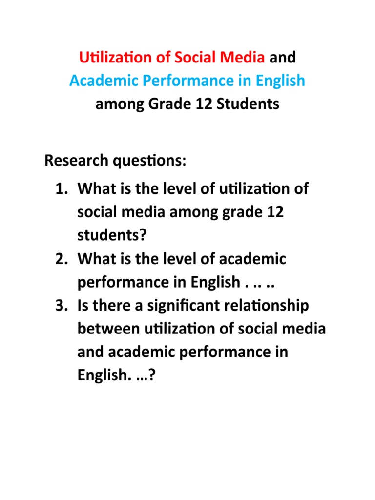 Social Media Impact on Grade 12 English Performance | PDF | Career ...