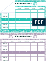 Horario Escolar Hecho Con Canva para Instituto