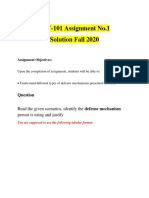 PSY-101 Assignment No.1 Solution Fall 2020
