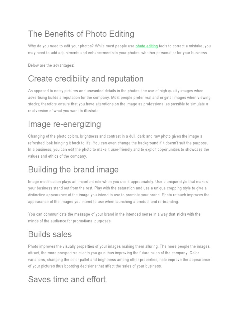 The Benefits of Photo MANIPULATION PDF Image Editing Photo
