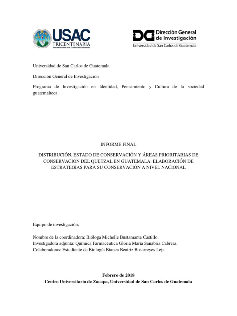 InformefinalDIGI Quetzal PDF Civilización maya Guatemala
