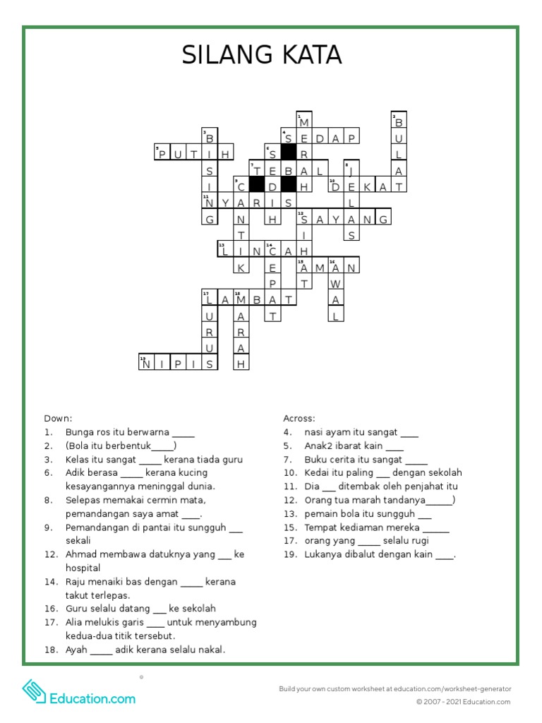 Jawapan Silang Kata Tutorial Minggu 13 Pdf