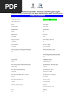 Self Declaration Form Details For International Arriving Passengers