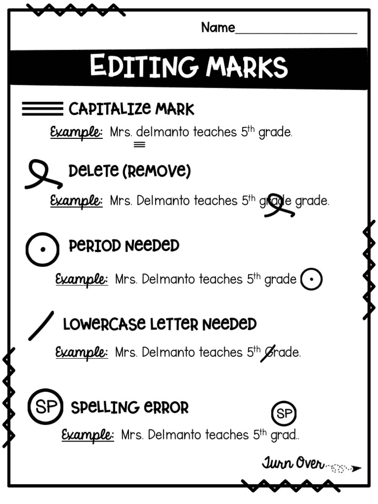 Editing Marks: Example | PDF | Text | Writing