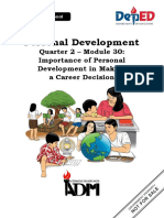 Personal Development: Quarter 2 - Module 30: Importance of Personal Development in Making A Career Decision