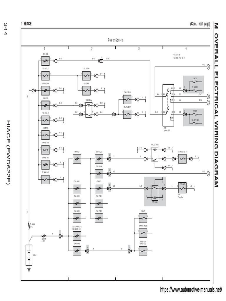 Toyota Hiace Wiring Diagrams PDF Motor Vehicle Toyota